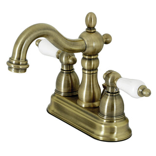 Heritage 4 Inch Centerset Bathroom Faucet in Antique Brass