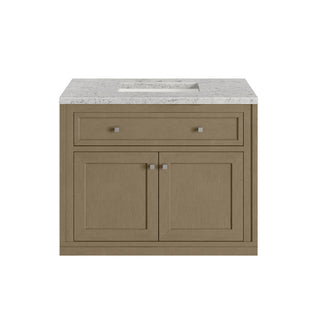 36 Inch Chicago Freestanding Vanity in Walnut Whisper / Eternal Jasmine Pearl Top