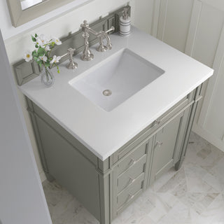 30 Inch Brittany Freestanding Vanity in Urban Gray / White Zeus Top