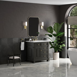 36 Inch Brookfield Freestanding Vanity in Black Onyx / Arctic Fall Top