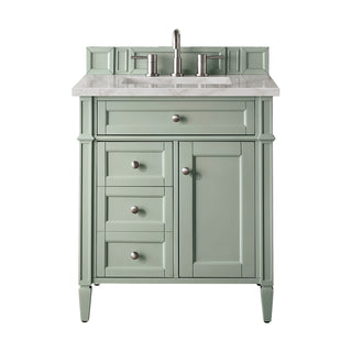 30 Inch Brittany Freestanding Vanity in Sage Green / Victorian Silver Top