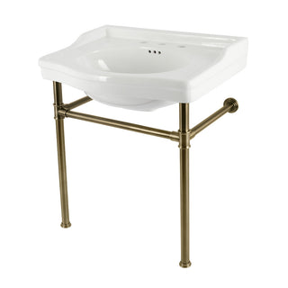 Victorian 29.94 Inch Console Sink in White