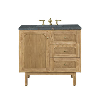 36 Inch Laurent Dual Mount Vanity in Light Natural Oak / Parisien Bleu Top