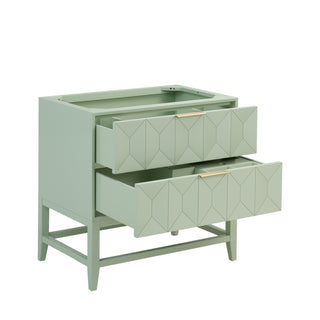 36 Inch Emmeline Freestanding Vanity in Pistachio / White Zeus Top
