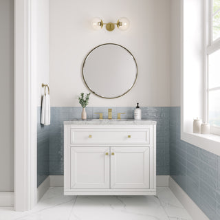 36 Inch Chicago Freestanding Vanity in Glossy White / Eternal Jasmine Pearl Top