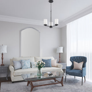 Verlana 19" 3-Light Chandelier - Matte Black