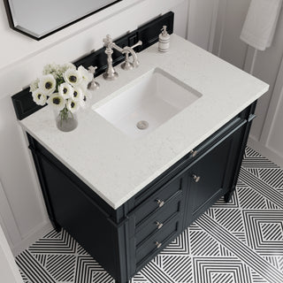 36 Inch Brittany Freestanding Vanity in Black Onyx / Lime Delight Top