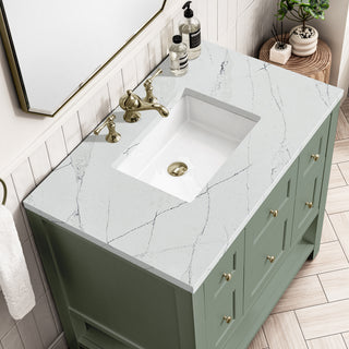 36 Inch Breckenridge Freestanding Vanity in Smokey Celadon / Ethereal Noctis Top
