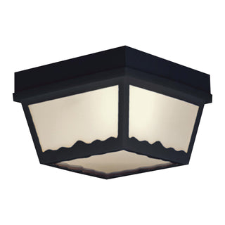 Wavy 8'' Wide 1-Light Outdoor Flush Mount - Black