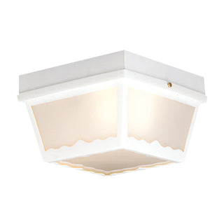 Wavy 10'' Wide 2-Light Outdoor Flush Mount - White