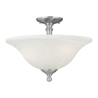 Riva 16'' Wide 3-Light Semi Flush Mount - Brushed Nickel