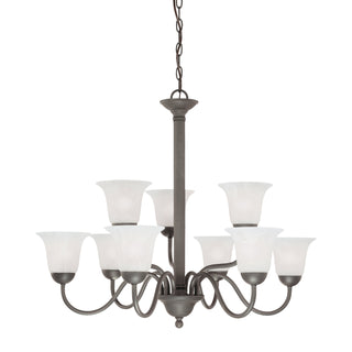 Riva 32'' Wide 9-Light Chandeliers - Painted Bronze