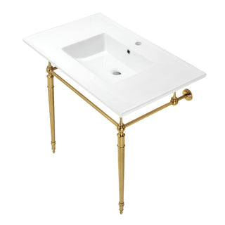 Edwardian 37.38 Inch Console Sink in White