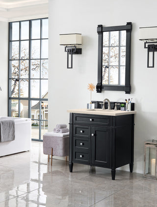 30 Inch Brittany Freestanding Vanity in Black Onyx / Eternal Marfil Top