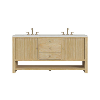 72 Inch Marigot Freestanding Vanity in Sunwashed Oak / Lime Delight Top