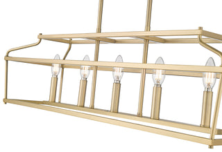 Nellita 34" Wide 5-Light Island - Vintage Brass