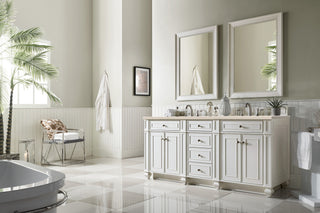 72 Inch Bristol Freestanding Vanity in Bright White / Eternal Marfil Top