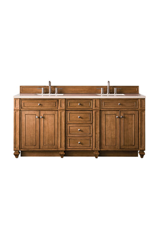 72 Inch Bristol Freestanding Vanity in Saddle Brown / Eternal Marfil Top