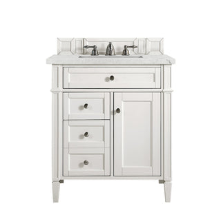 30 Inch Brittany Freestanding Vanity in Bright White / Eternal Jasmine Pearl Top