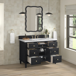48 Inch Lorelai Freestanding Vanity in Black Onyx / White Zeus Top