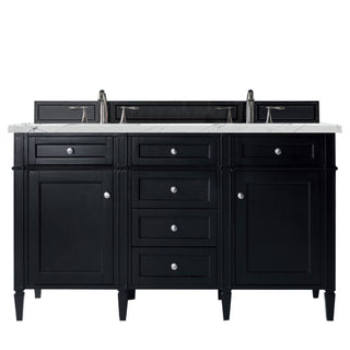 60 Inch Brittany Freestanding Vanity in Black Onyx / Ethereal Noctis Top