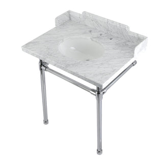 Dreyden 30 Inch Console Sink in Carrara Marble