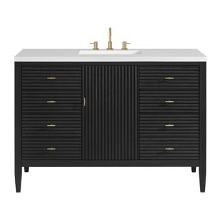 48 Inch Myrrin Freestanding Vanity in Carbon Oak / White Zeus Top