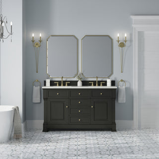 60 Inch Brookfield Freestanding Vanity in Black Onyx / Lime Delight Top