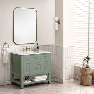 36 Inch Breckenridge Freestanding Vanity in Smokey Celadon / Ethereal Noctis Top