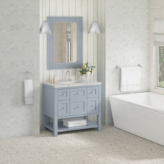 36 Inch Breckenridge Freestanding Vanity in Serenity Blue / Eternal Jasmine Pearl Top