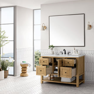 48 Inch Breckenridge Freestanding Vanity in Light Natural Oak / Ethereal Noctis Top