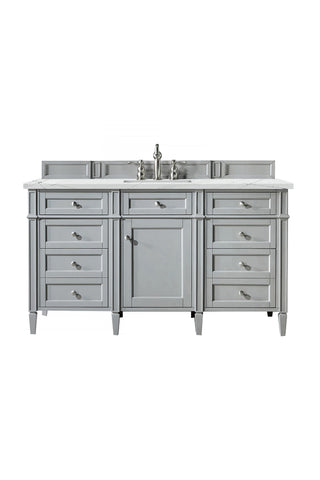 60 Inch Brittany Freestanding Vanity in Urban Gray / Ethereal Noctis Top