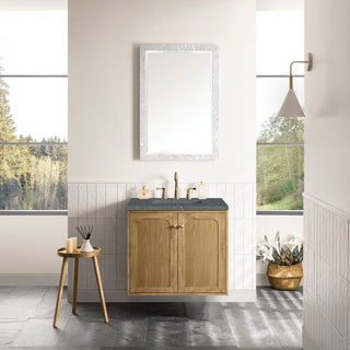 30 Inch Laurent Dual Mount Vanity in Light Natural Oak / Parisien Bleu Top