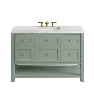 48 Inch Breckenridge Freestanding Vanity in Smokey Celadon / Eternal Jasmine Pearl Top
