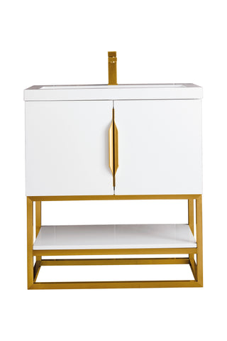 31.5 Inch Columbia Freestanding Vanity in Glossy White / White Glossy Top