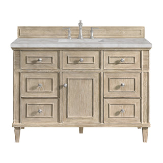 48 Inch Lorelai Freestanding Vanity in Whitewashed Oak / Victorian Silver Top