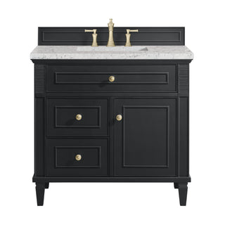 36 Inch Lorelai Freestanding Vanity in Black Onyx / Eternal Jasmine Pearl Top