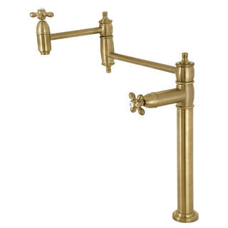 Restoration Pot Filler Faucet in Brushed Brass