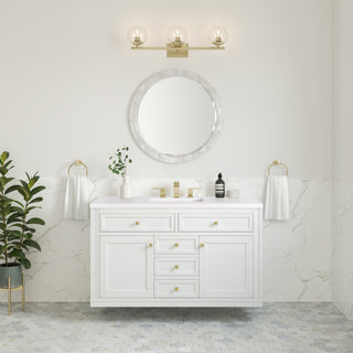 48 Inch Chicago Freestanding Vanity in Glossy White / White Zeus Top