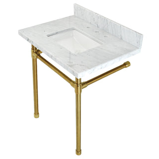 Dreyfuss 30 Inch Console Sink in Carrara Marble