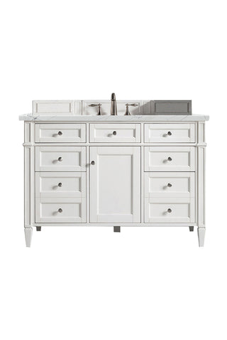 48 Inch Brittany Freestanding Vanity in Bright White / Ethereal Noctis Top
