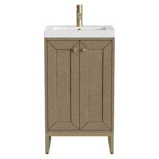 19.75 Inch Chianti Freestanding Vanity in Walnut Whisper / White Glossy Top