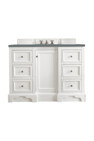 49.25 Inch De Soto Freestanding Vanity in Bright White / Cala Blue Top