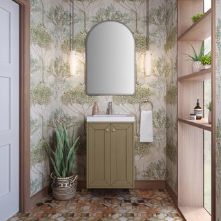 19.75 Inch Chianti Floating Vanity in Walnut Whisper / White Glossy Top