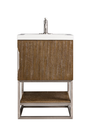 23.625 Inch Columbia Freestanding Vanity in Latte Oak / White Glossy Top