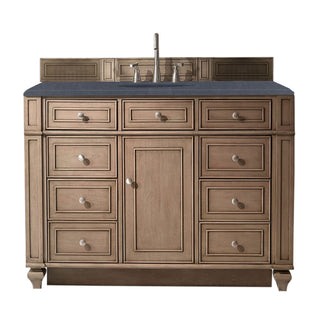 48 Inch Bristol Freestanding Vanity in Whitewashed Walnut / Charcoal Soapstone Top
