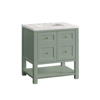 30 Inch Breckenridge Freestanding Vanity in Smokey Celadon / Eternal Jasmine Pearl Top