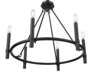 Skyva 25" Wide 6-Light Chandelier - Matte Black