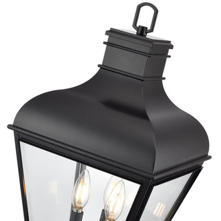 Edenton 24" High 3-Light Outdoor Post Lantern - Matte Black