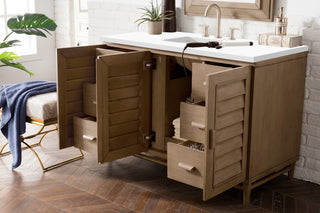 48 Inch Portland Freestanding Vanity in Whitewashed Walnut / White Zeus Top